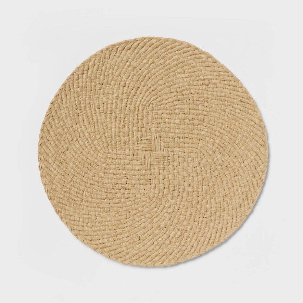 Set of 4 Woven Charger Placemats Natural Round 15" - Threshold, Target‎